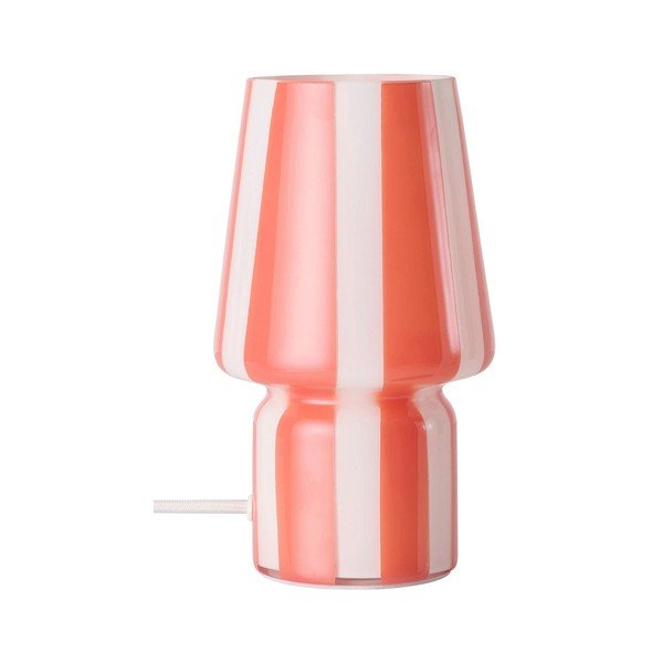 Sarkana/balta stikla galda lampa (augstums 21,5 cm) Carlo – Ellos Home