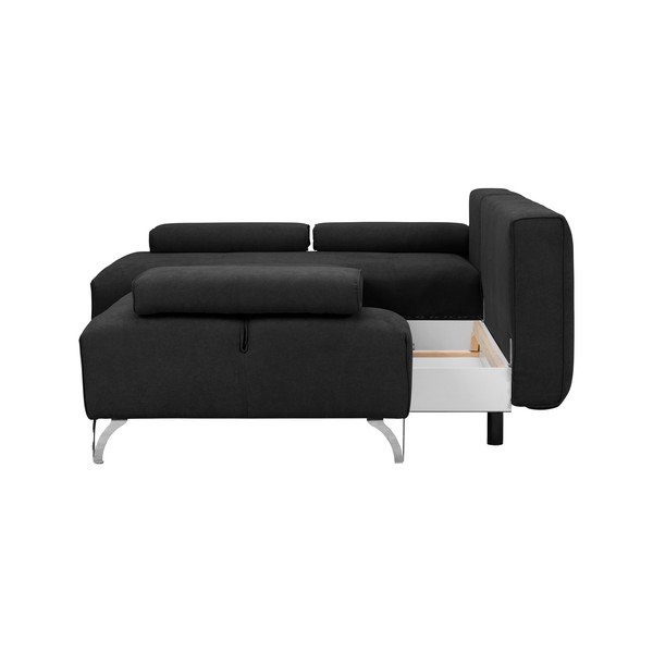 Tumši pelēka stūra dīvāns-guļamā gulta Windsor & Co Sofas Virgo, kreisais stūris-image-4