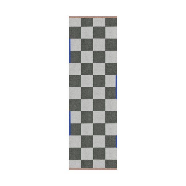 Tumši zaļš/krēmkrāsas mazgājams celiņa paklājs 77x242 cm Square – Mette Ditmer Denmark