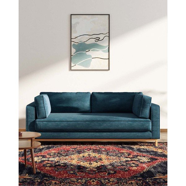 Tumši zils dīvāns 222 cm Celerio – Ame Yens-image-3