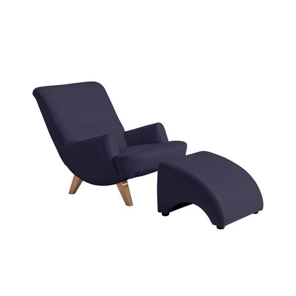 Max Winzer Brandford tumši zils mākslīgās ādas kāju paliktnis-image-1