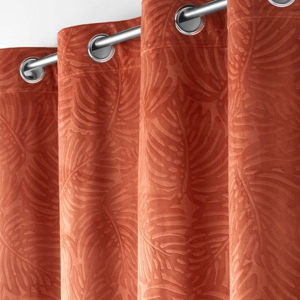 Ķieģeļu sarkans samta aizkars 140x240 cm Analia – douceur d'intérieur-image-1