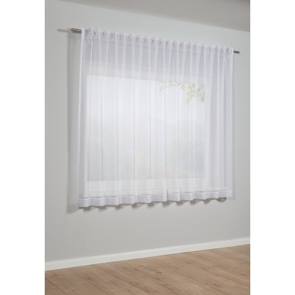 Balts aizkars 175x140 cm Voile Uni – Gardinia-image-1