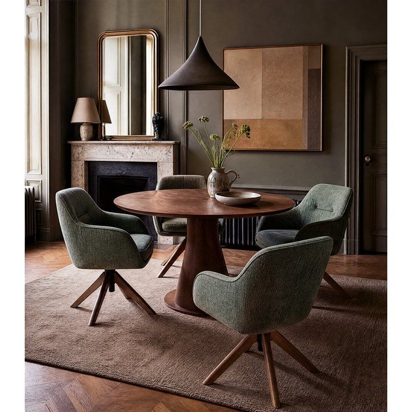 Zaļi polsterēti ēdamistabas krēsli (2 gab.) Avola – Unique Furniture-image-1