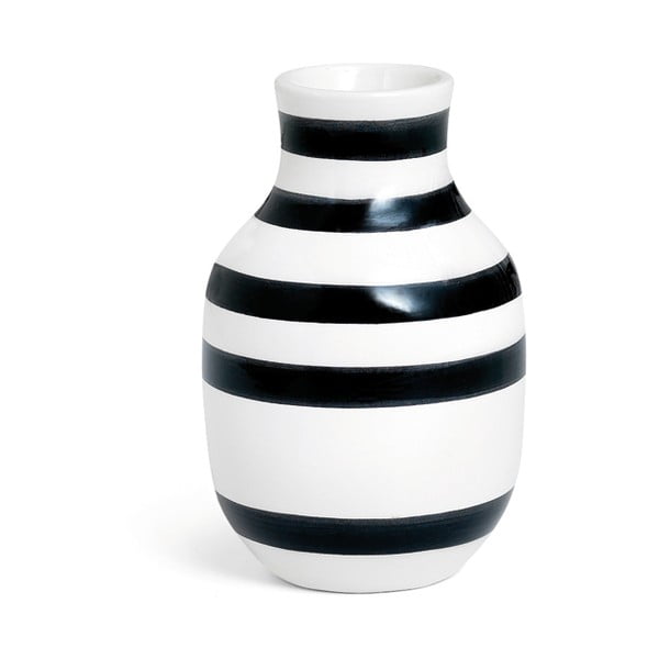 Melnbalta keramikas vāze Kähler Design Omaggio, augstums 12,5 cm