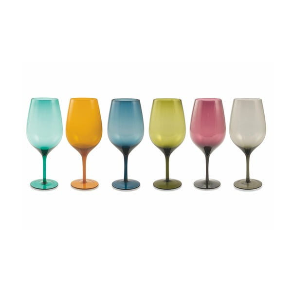 6 krāsainu vīna glāžu komplekts Villa d'Este Happy Cuplets