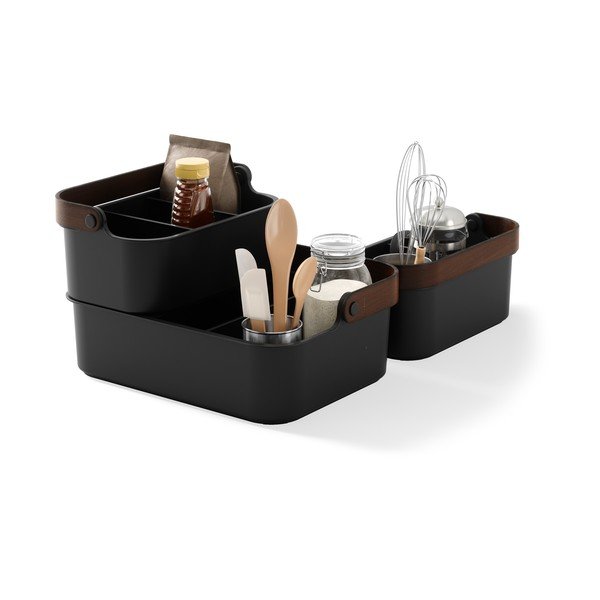 Melns pārstrādātas plastmasas vannas istabas organizators Bellwood – Umbra