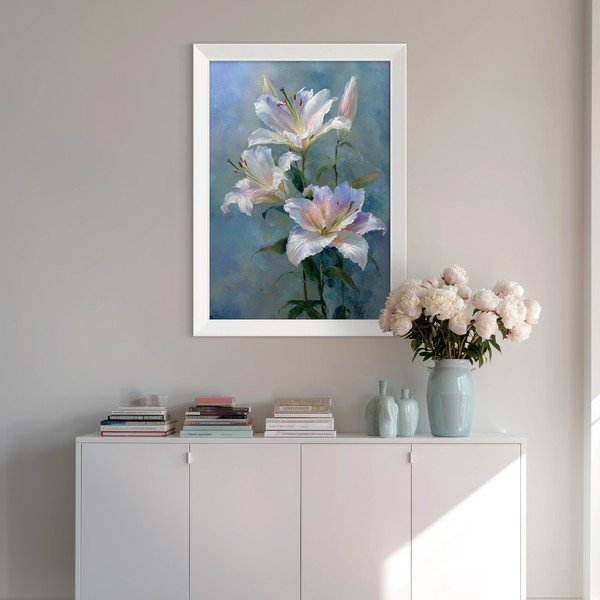 Drukāta glezna ar rāmi 56x75 cm Lilies – Styler-image-2