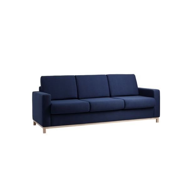 Pielāgota forma Scandic zilais dīvāns ar trim sēdvietām
