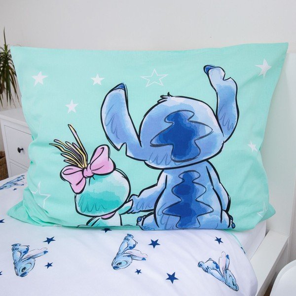 Piparmētru zaļa kokvilnas bērnu gultas veļa 140x200 cm Lilo & Stitch "Buddies" – Jerry Fabrics-image-3