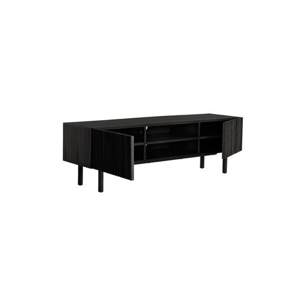 Melns TV galdiņš ar oškoka imitāciju 160x50x43 cm Sion – Jotex-image-4