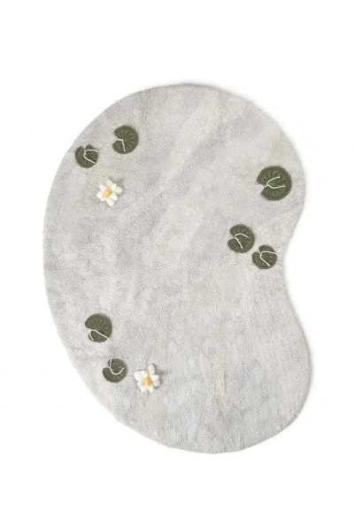 Gaiši pelēks kokvilnas bērnu rotaļu paklājs 130x170 cm Swan Lake – Lorena Canals-image-2