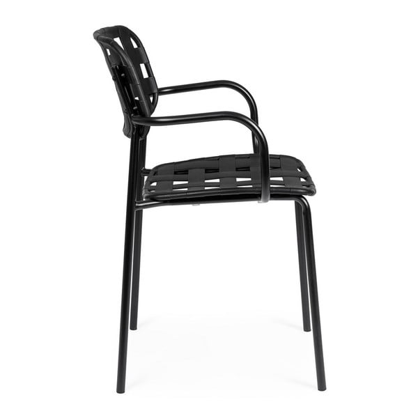 Melni metāla dārza krēsli (4 gab.) Clover – Bizzotto-image-2