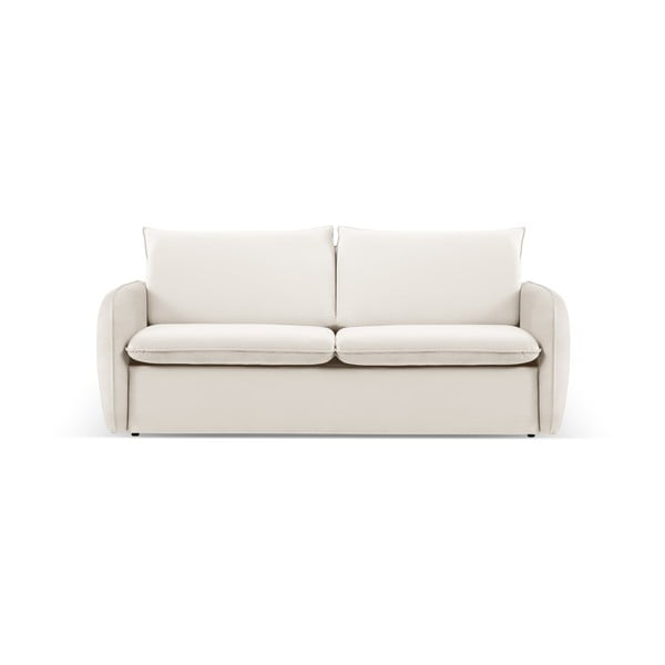 Krēmkrāsas samta izvelkamais dīvāns 214 cm Vienna – Cosmopolitan Design