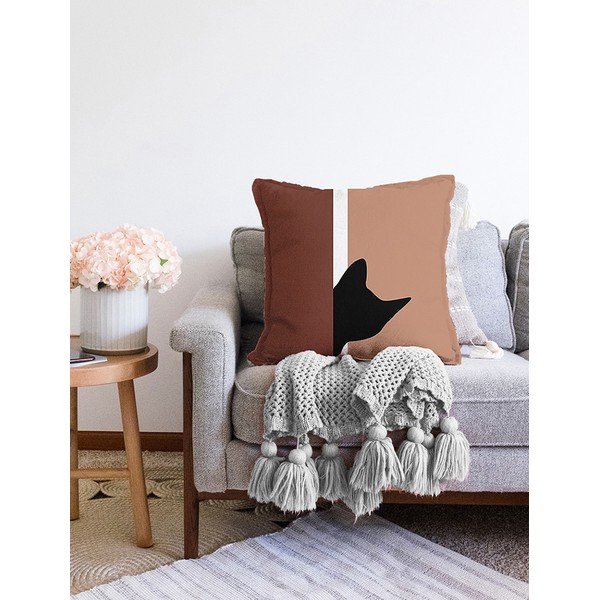 Spilvendrāna ar kokvilnas maisījumu Minimalist Cushion Covers Kitten, 55 x 55 cm-image-2