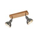 Tumši pelēka/dabīga toņa prožektora tipa lampa 11x33 cm Delhi – Trio