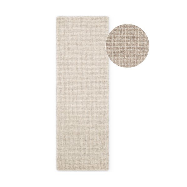 Bēšs vilnas celiņa paklājs 80x250 cm Eloise – Hanse Home