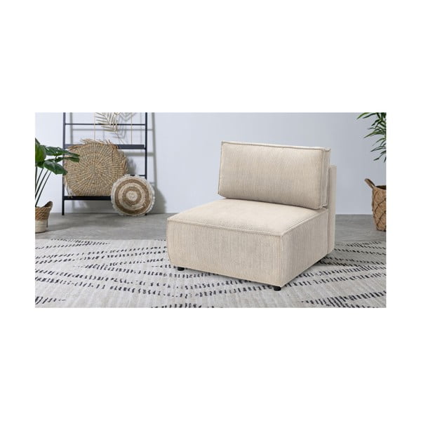 Krēmkrāsas velveta modulārais dīvāns (vidējā moduļa) Nihad modular – Bobochic Paris-image-1