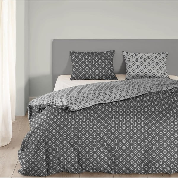 Pelēka kokvilnas gultasveļa Mundotextil Pattern, 140 x 200 cm-image-1