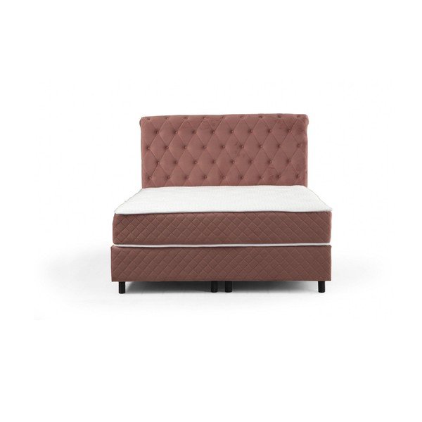 Rozā atsperu gulta ar veļas kasti 140x200 cm Sonata – Kalune Design-image-2