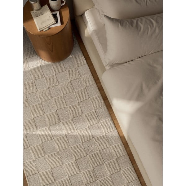 Krēmkrāsas ar rokām darināts vilnas celiņa paklājs 80x200 cm Scala – Villeroy&Boch-image-3