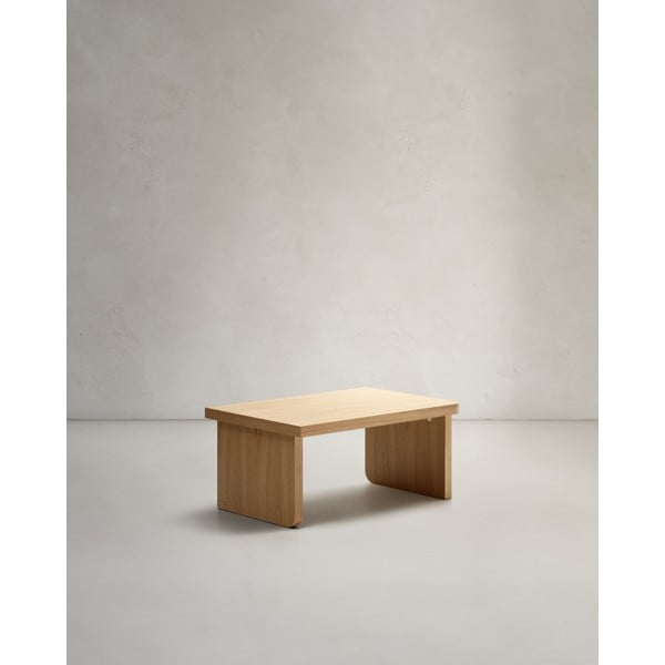 Dabīga toņa žurnālgaldiņš ar ozolkoka imitāciju 89x62 cm Oaq – Kave Home-image-4