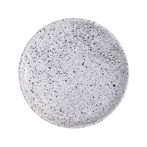 Balta un melna keramikas deserta šķīvis ÅOOMI Mess, ø 17 cm