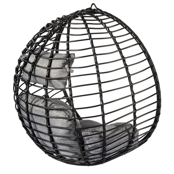 Melns piekarināms atzveltnes krēsls no mākslīgās rotangpalmas Bonami Selection Mila-image-2