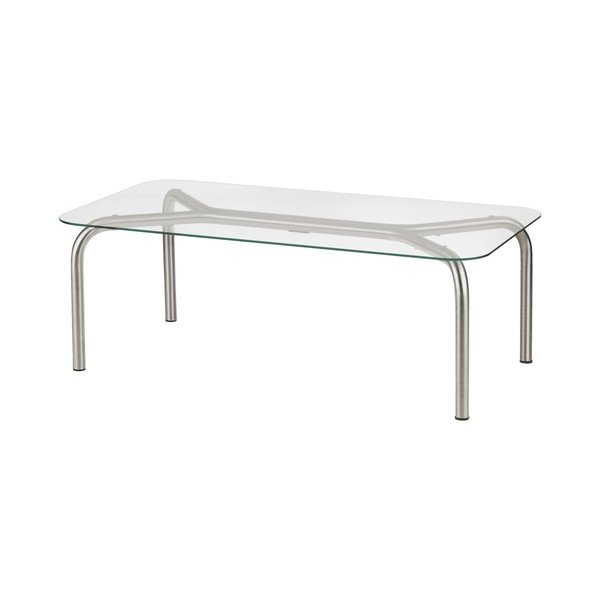Sudraba krāsas žurnālgaldiņš ar stikla galda virsmu 60x110 cm Uku – noo.ma