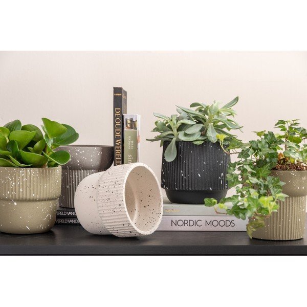 Gaiši bēšs betona pods ø 14 cm Speckles – PT LIVING-image-1