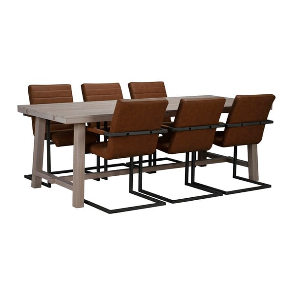 Matēts lakots ēdamgalds no ozolkoka Rowico Brooklyn, 220 x 95 cm-image-4