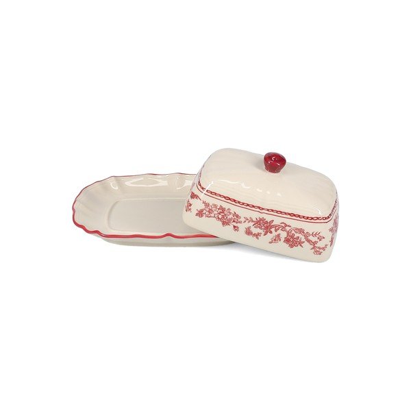 Bordo/ziloņkaula krāsas porcelāna sviesta trauks Cyril – S|P Collection-image-2