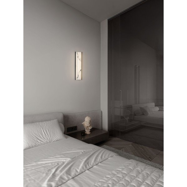 Balta/matēti melna LED sienas lampa ar akmens imitāciju Shado – Nova Luce-image-1