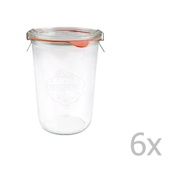 6 burku komplekts Weck Sturz, 850 ml