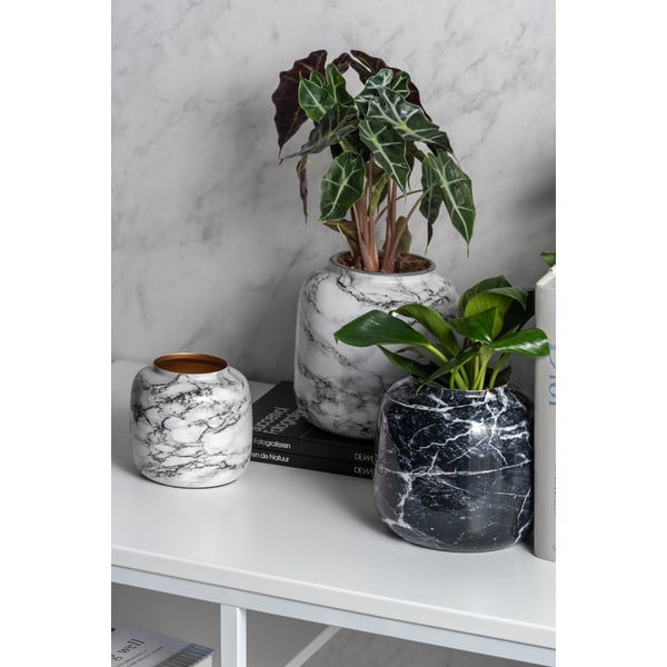 Melnbalts dzelzs svečturis PT LIVING Marble, augstums 12,5 cm-image-3