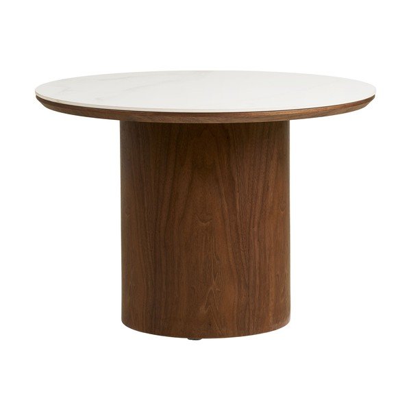 Tumša dabīga toņa apaļš žurnālgaldiņš ar keramikas virsmu ø 60 cm Noli – House Nordic