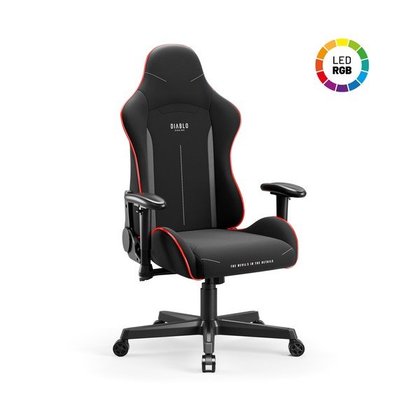 Melns geimeru krēsls X-Starter LED – Diablo Chairs