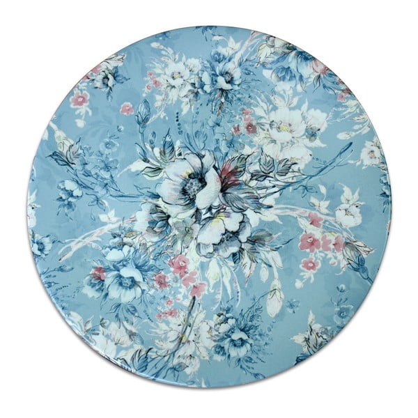 Zils keramikas šķīvis Ziedi, ⌀ 26 cm
