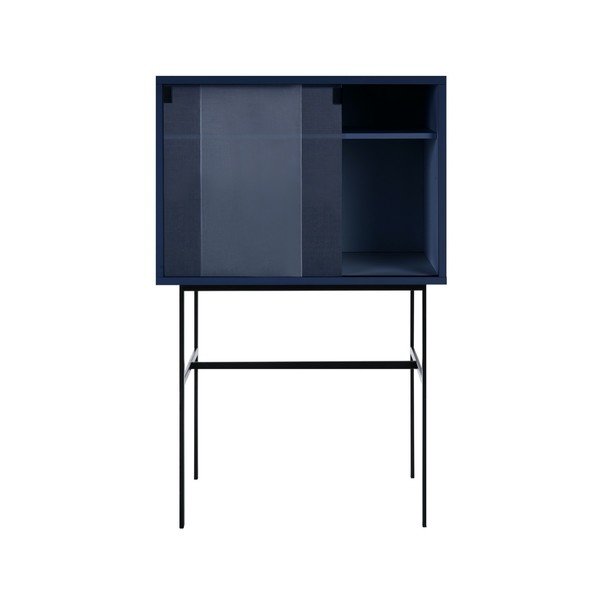 Tumši zila vitrīna ar bīdāmām durvīm 70x109x40 cm Lekko – noo.ma-image-2