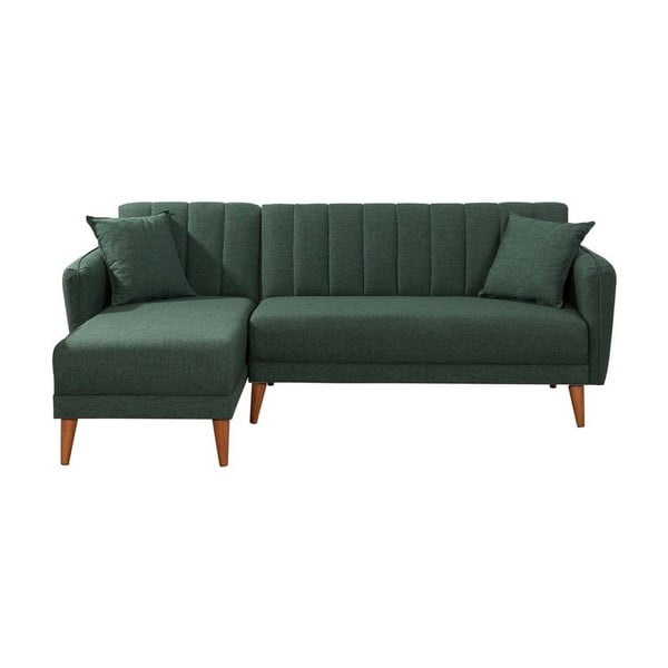Tumši zaļš stūra dīvāns Rosalia, kreisais stūris