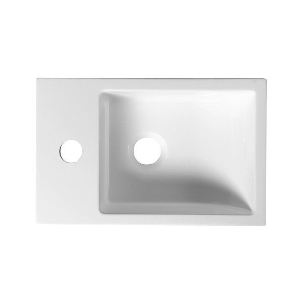 Balta neliela izlietne no lietā marmora Sapho Alabama, kreisā puse-image-2