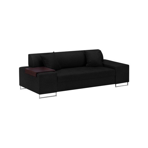 Melns dīvāns ar sudraba kājām Cosmopolitan Design Orlando, 220 cm-image-2