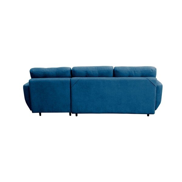 Tirkīza trīsvietīgs izlaižams stūra dīvāns ar melnām kājām Mazzini Sofas Hortensia, labais stūris-image-3