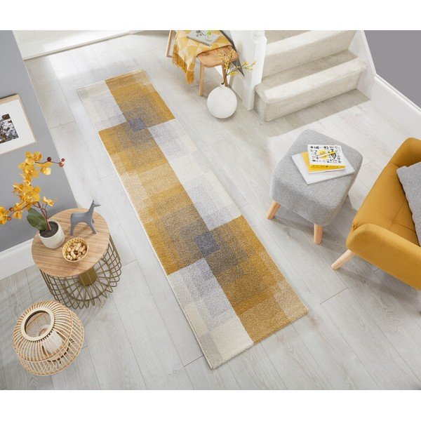 Pelēks un dzeltens paklājs Flair Rugs Plaza, 60 x 230 cm-image-1