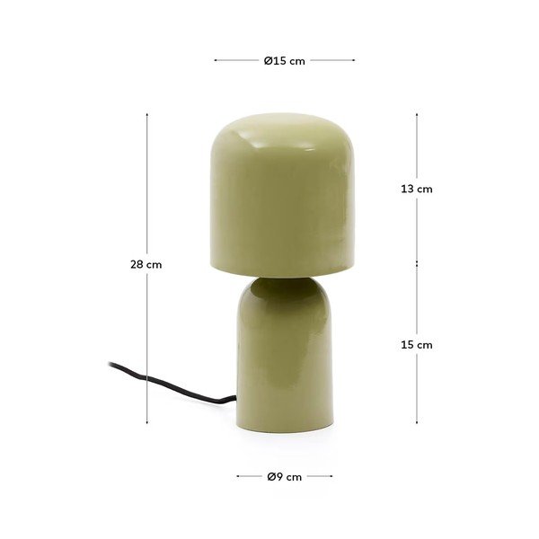 Melna galda lampa ar metāla abažūru (augstums 28 cm) Monze – Kave Home-image-4