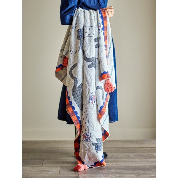 Pleds no kokvilnas maisījuma 130x155 cm Missy – Bloomingville-image-2