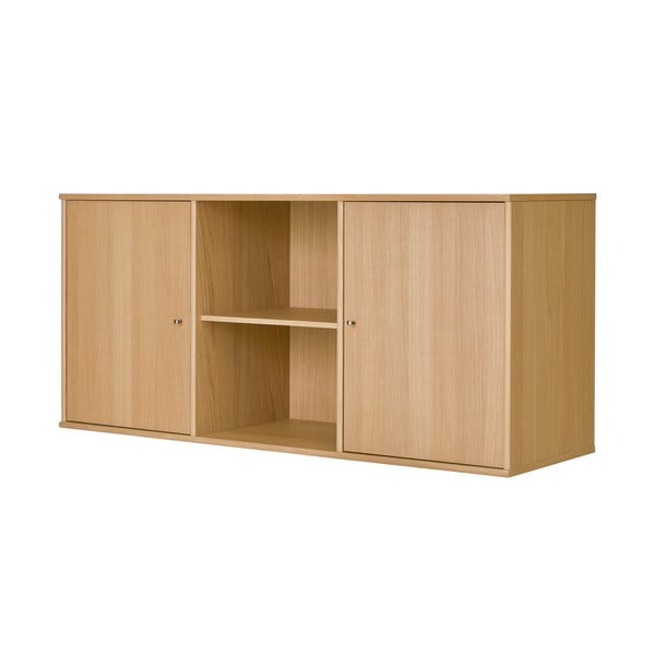 Dabīga toņa zema piekarināma kumode ar ozolkoka imitāciju 133x61 cm Mistral – Hammel Furniture-image-2