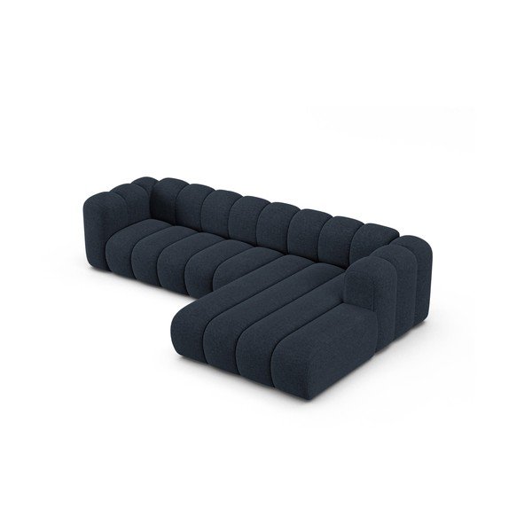 Tumši zils stūra dīvāns no šenila auduma (ar labo stūri/ar zvilni) Lupine – Micadoni -image-2