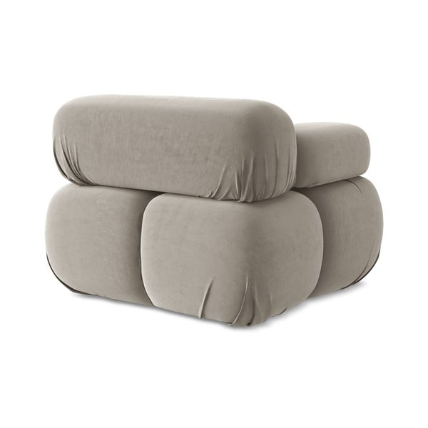 Bēša samta modulārā dīvāna daļa (ar kreiso stūri) Lokua – Makamii-image-4