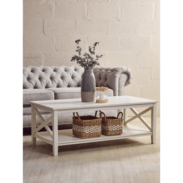 Balts žurnālgaldiņš 60x120 cm Heritage – Premier Housewares-image-4